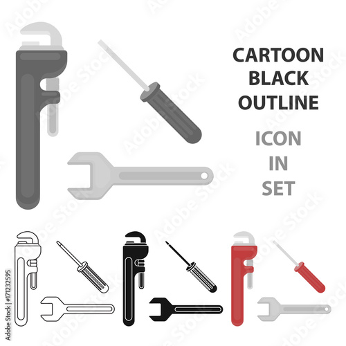 Plumbing tooles icon in cartoon style isolated on white background. Plumbing symbol stock vector illustration.