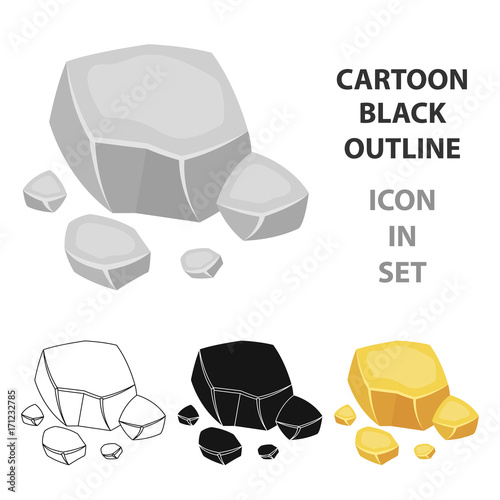 Copper ore icon in cartoon style isolated on white background. Precious minerals and jeweler symbol stock vector illustration.