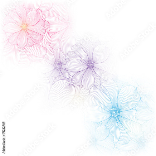 Abstract floral background. Vector flower dahlia. Element for design.
