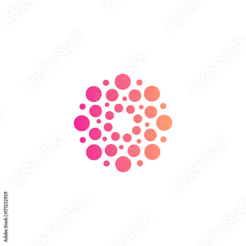 Circles vector logo. New modern isolated abstract sun shape. Round logo.