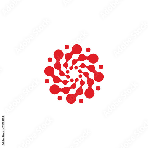 Circles vector logo. New modern isolated abstract sun shape. Round logo.