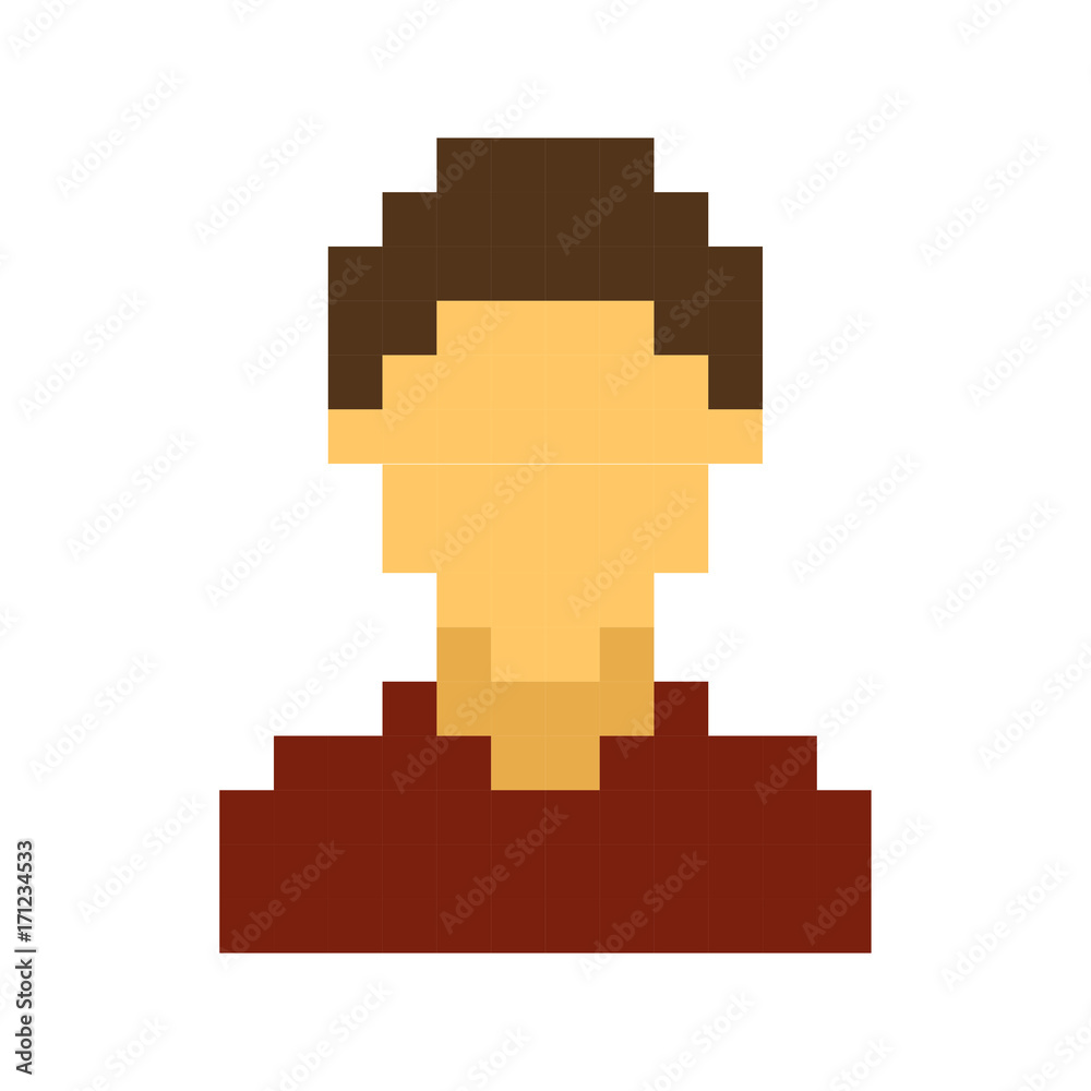 pixel avatar male cartoon retro game style