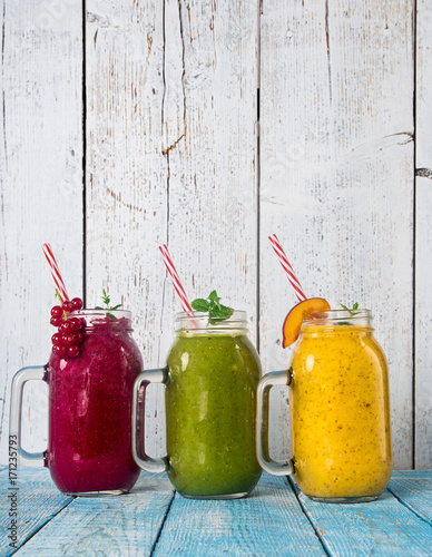 Healthy fresh smoothies wit...