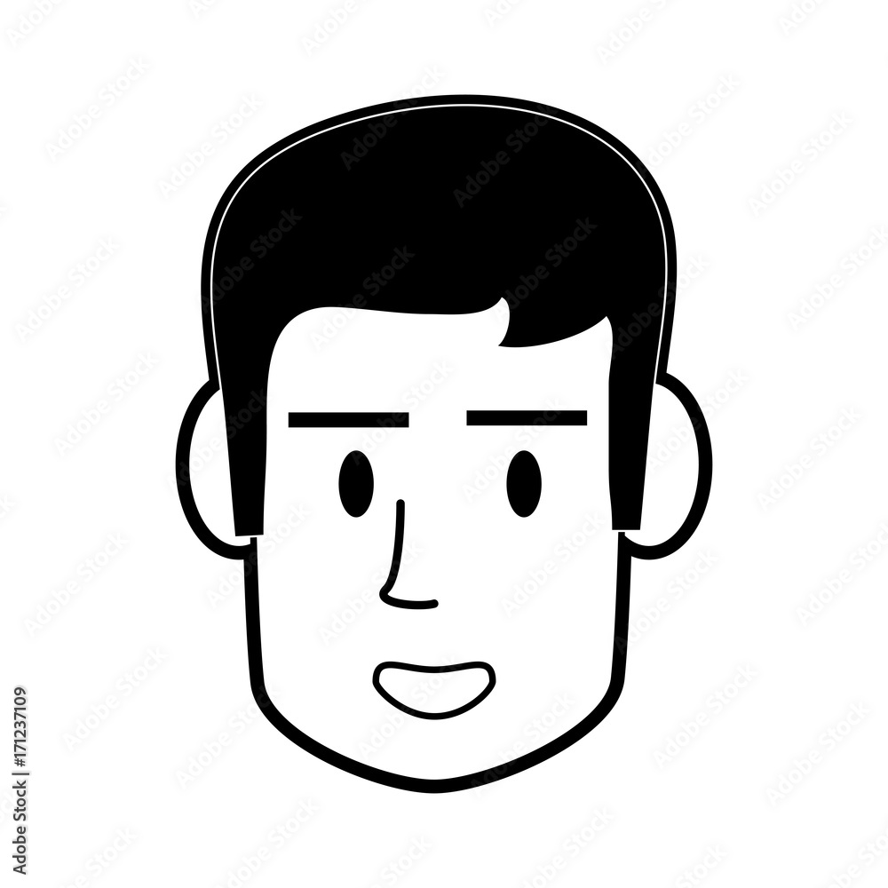face of happy man icon image vector illustration design black and white face of happy man icon image vector illustration design black and white