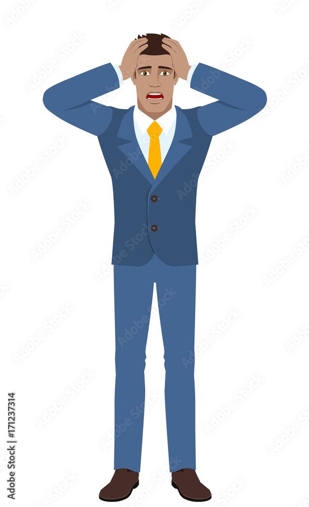 Businessman with surprise expression on face Businessman with surprise expression on face