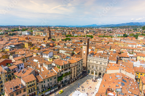 Piazza delle Erbe from above, Verona