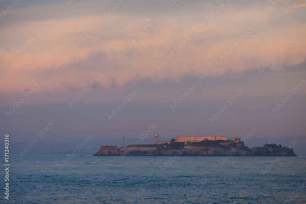 Alcatraz jail island in San Francisco bay