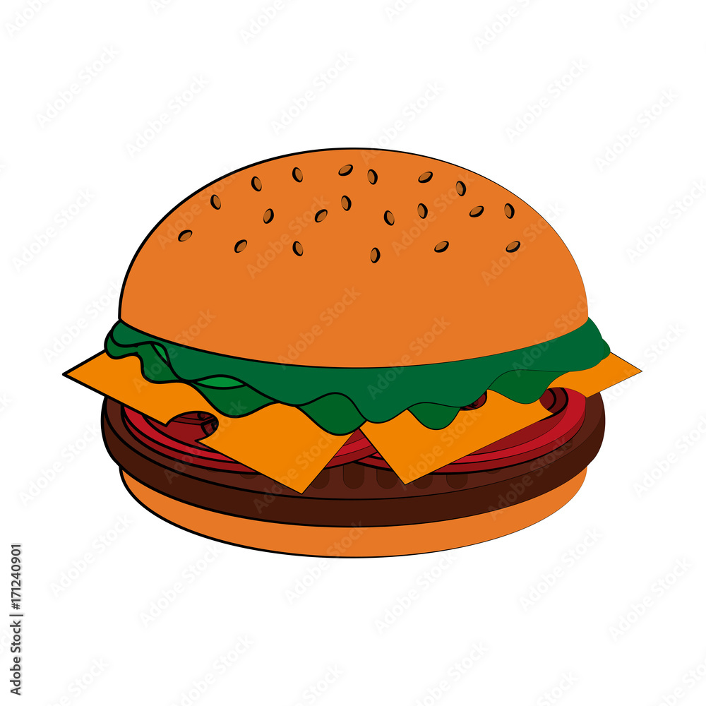 hamburger fast food icon image vector illustration design hamburger fast food icon image vector illustration design