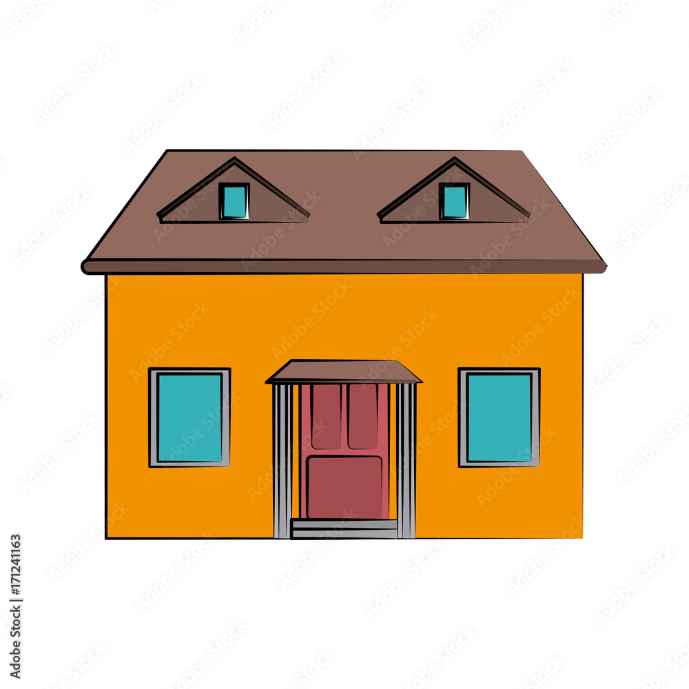 family house or home orange classic icon image vector illustration design family house or home orange classic icon image vector illustration design