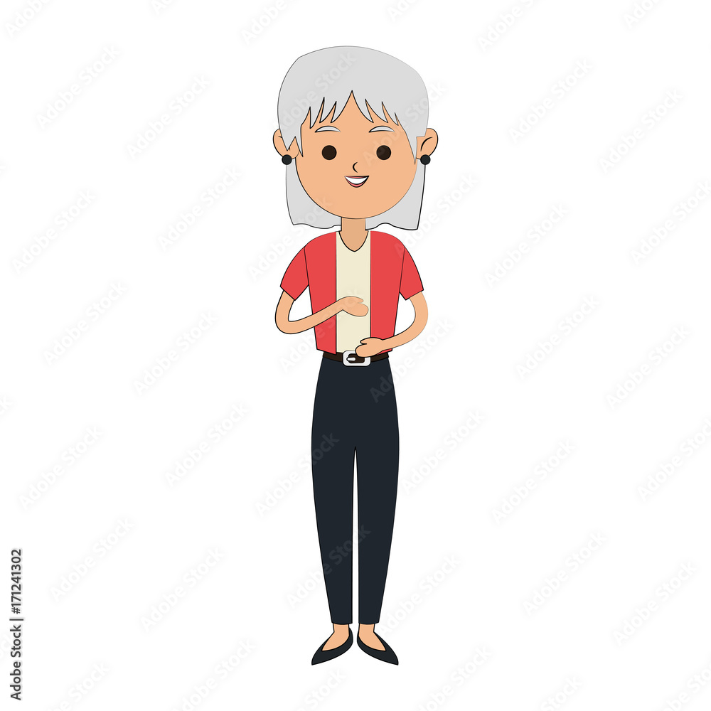 happy elderly woman icon image vector illustration design 
