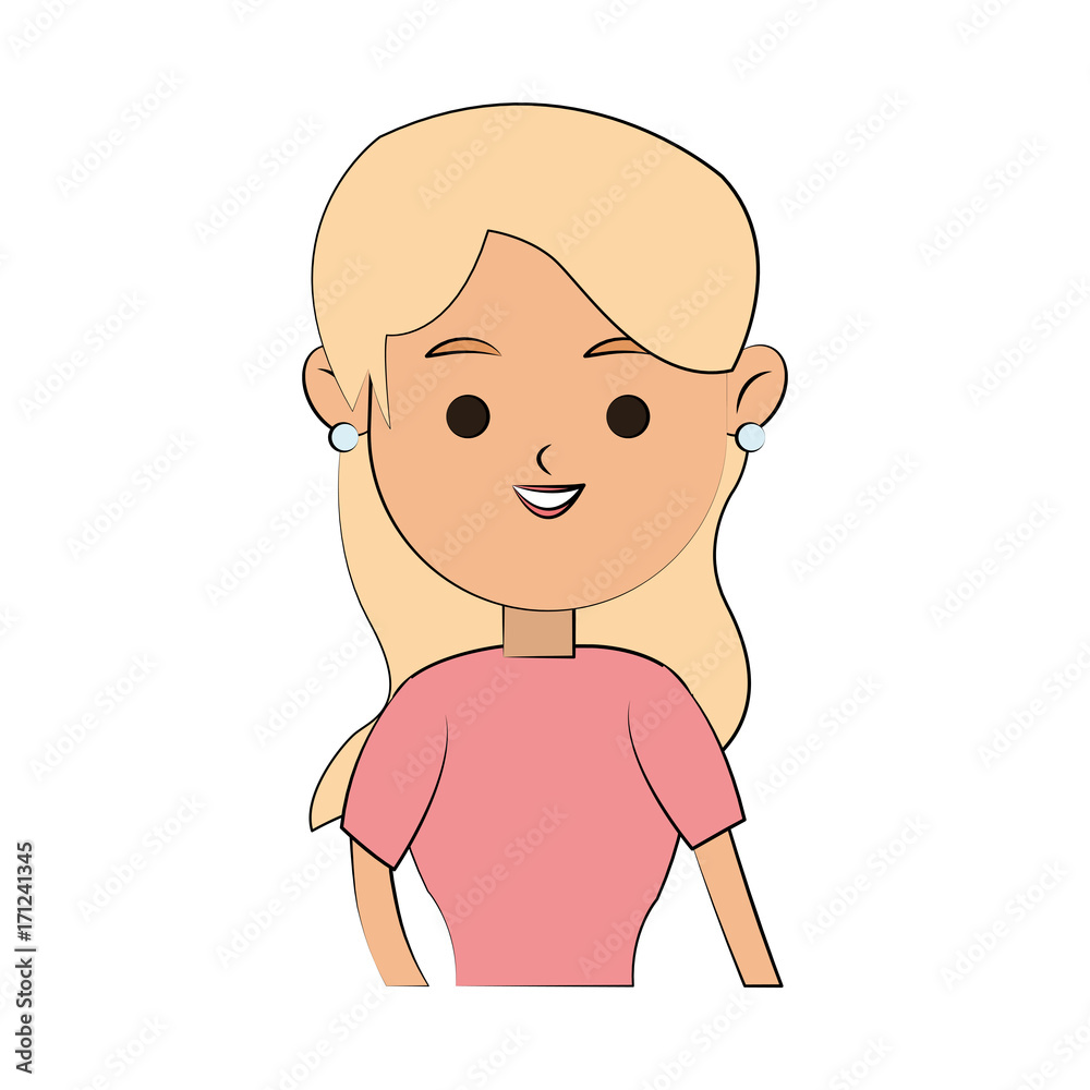 happy blonde woman icon image vector illustration design 