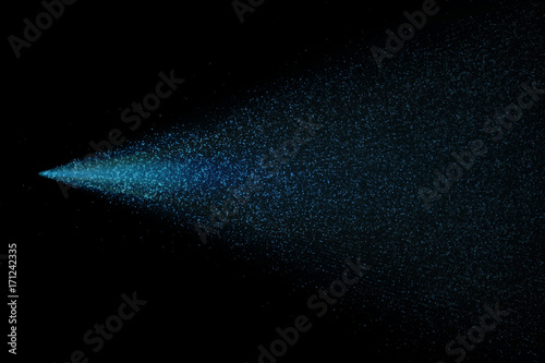 Light neon glitter particles dispersion spray on vector transparent background photo