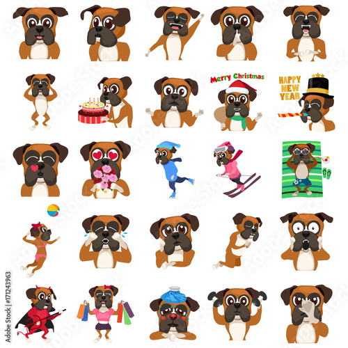 Boxer Dog Emoji Emoticon Expression