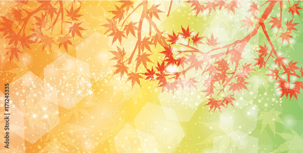 輝く紅葉の背景イラスト ワイド比率 Background Image Of Autumn Autumn Leaves Maple Stock イラスト Adobe Stock