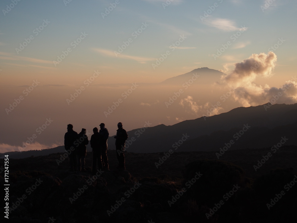 Mt Meru from Kilimanjaro, Africa