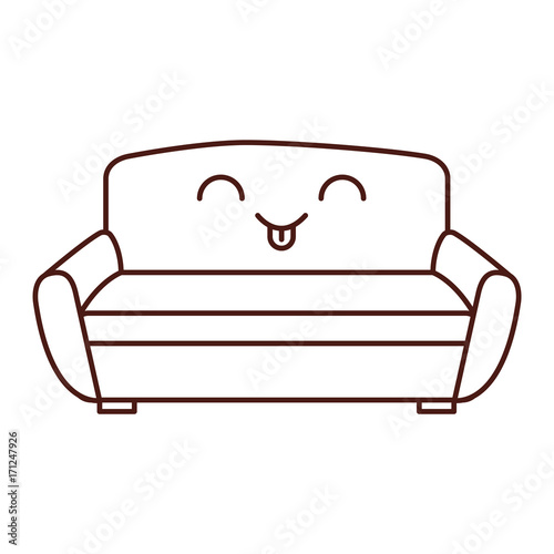 sofa furniture home decor comfort element vector illustration