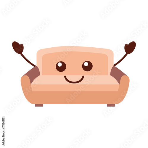 sofa furniture home decor comfort element vector illustration