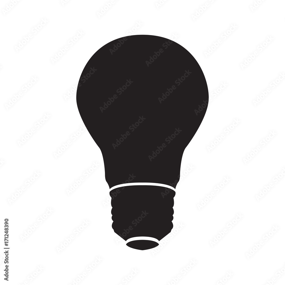 Isolated silhouette of a lightbulb, Vector illustration Isolated silhouette of a lightbulb, Vector illustration