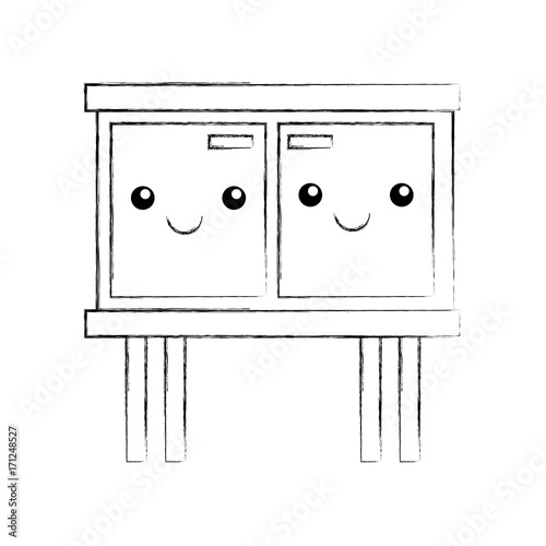 wooden chest of drawers furniture material modern style vector illustration