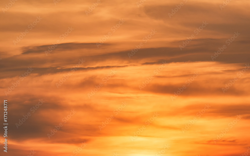 Colorful sunset sky background.