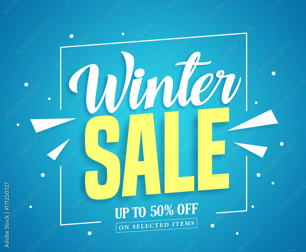 Winter Sales Vector Poster. Discount Poster, Banner Season, Sale