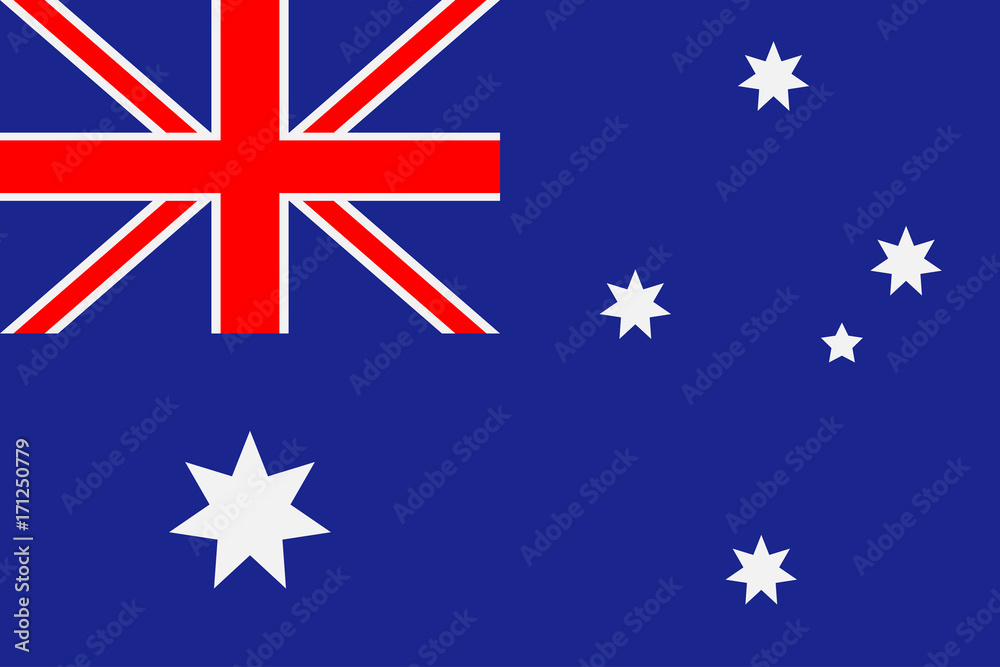 Afskrække bundt robot Australia flag. Blue background with a six-pointed stars and a British cross.  Vector illustration. Stock Vector | Adobe Stock