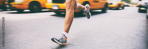 Photography Runner athlete running in city street banner