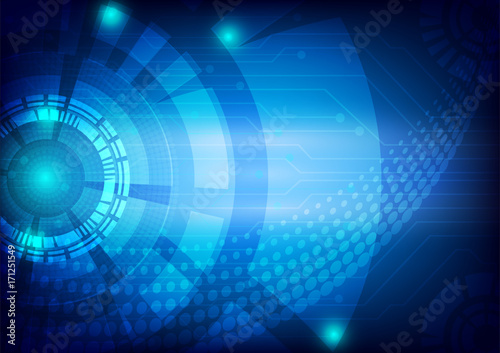 Blue vector digital technology concept, abstract background