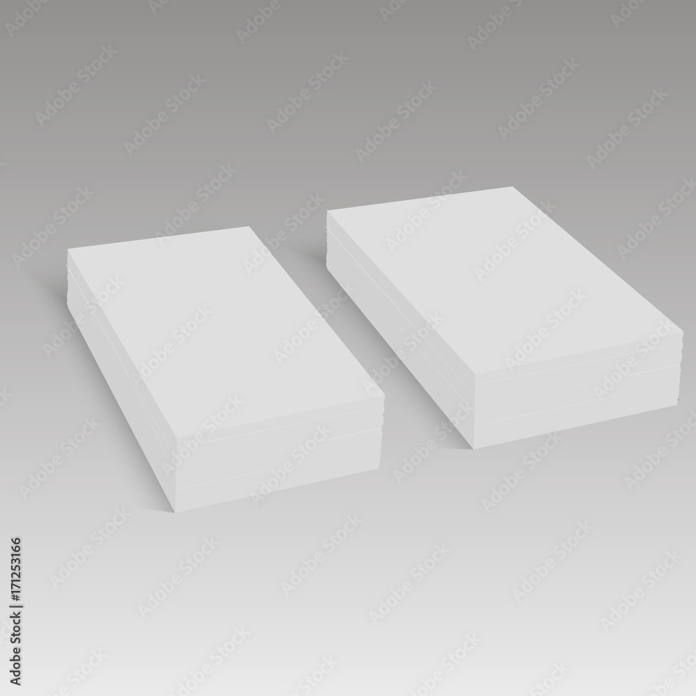 Stack of blank business card with soft shadows. Vector. Stack of blank business card with soft shadows. Vector.