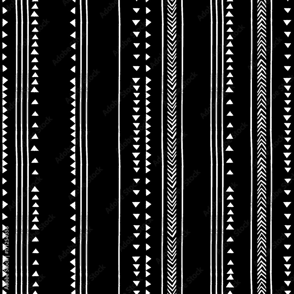 PrintHand Drawn Triangle, Stripes & Herringbone - Seamless Background Tile - Repeat Pattern - Monochromatic Black & White - White Background PrintHand Drawn Triangle, Stripes & Herringbone - Seamless Background Tile - Repeat Pattern - Monochromatic Black & White - White Background