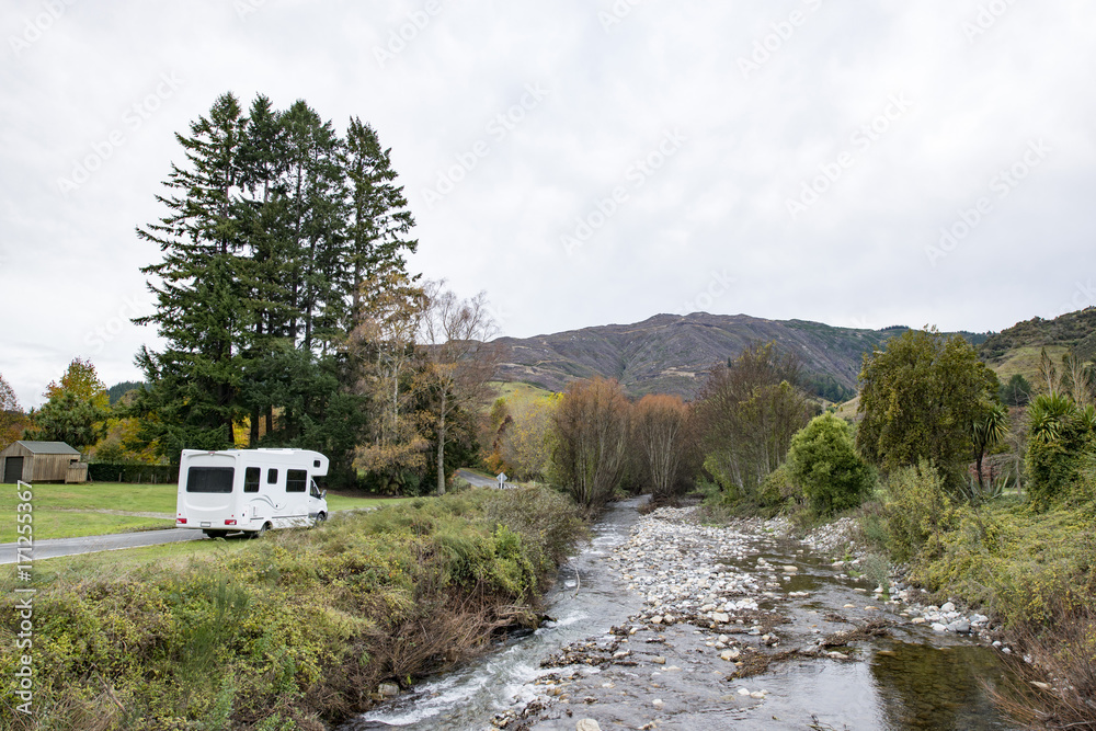 Motueka Valley and camper South Island New Zealand 