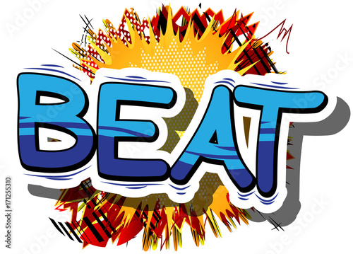 Beat - Comic book word on abstract background.