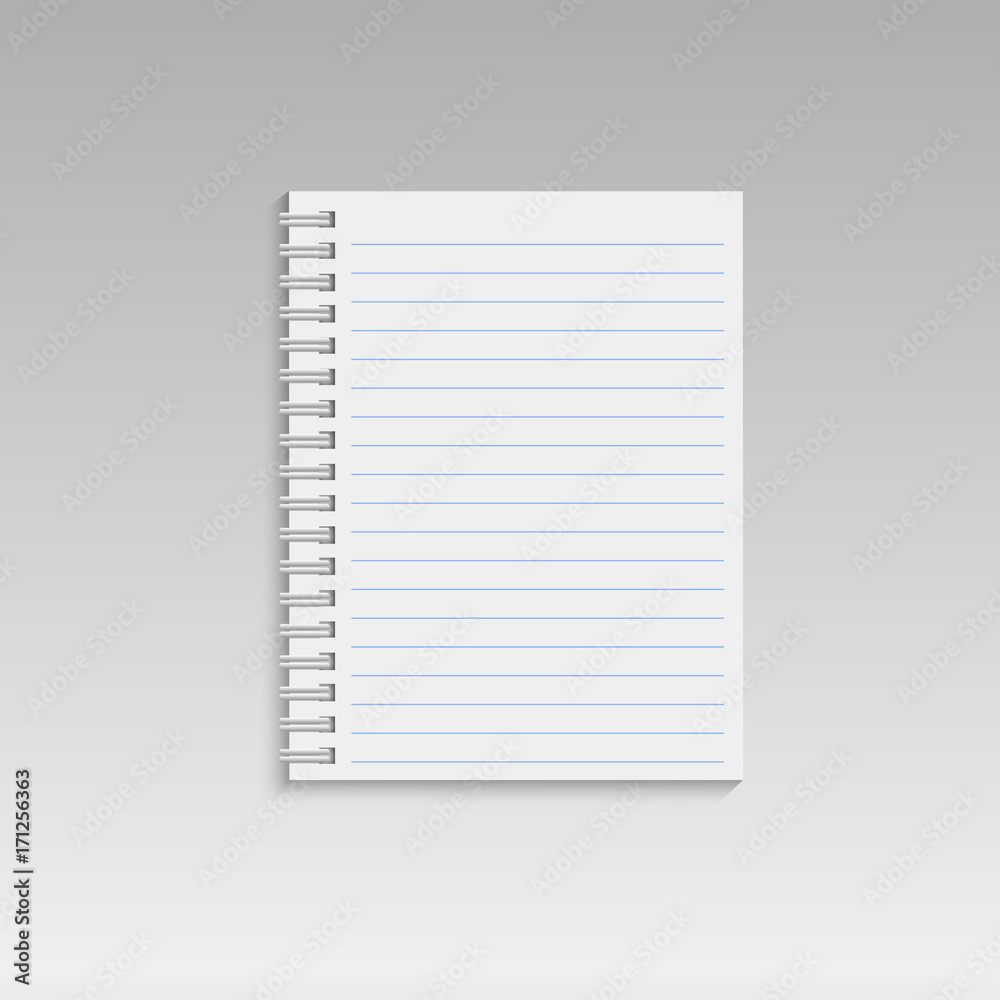 Spiral notepad with lines. Vector Spiral notepad with lines. Vector