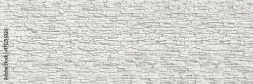 horizontal modern white brick wall for pattern and background
