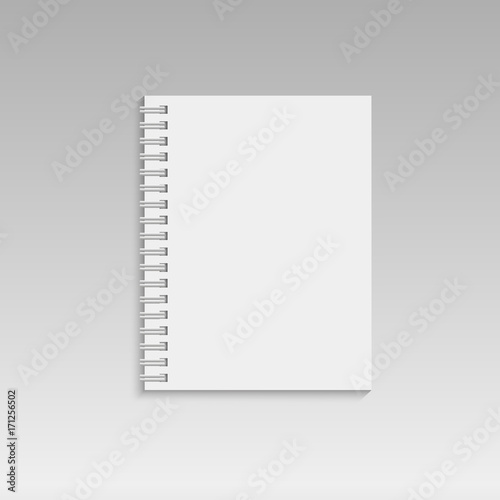 Spiral notepad with lines. Vector