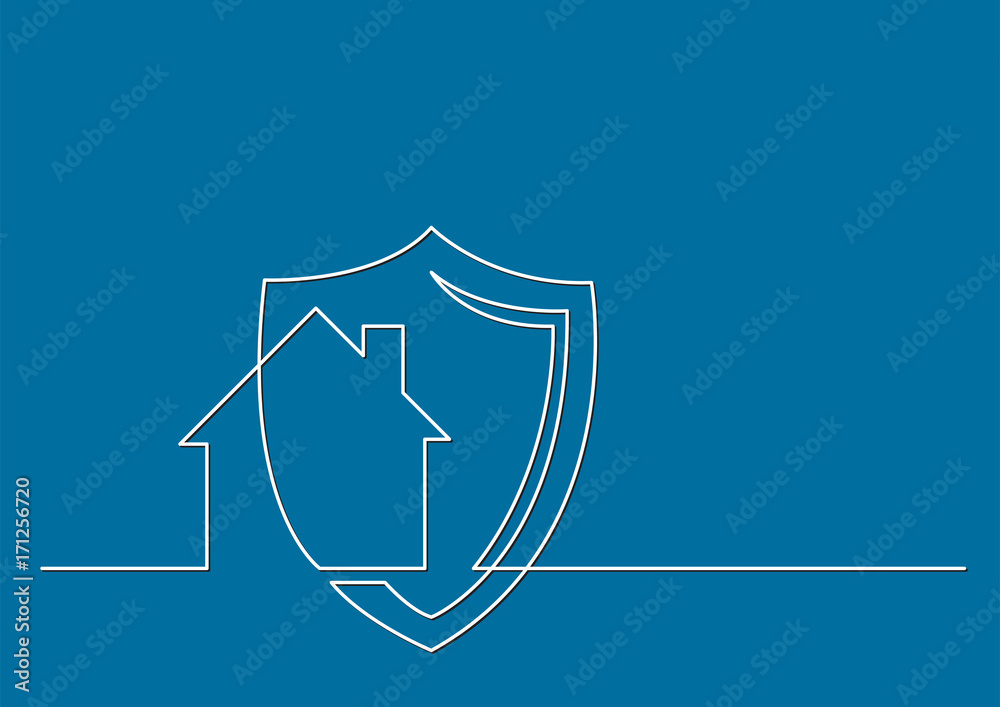one line logo design of home security systems one line logo design of home security systems