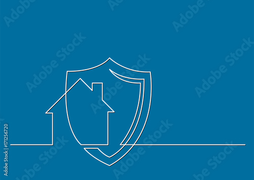 one line logo design of home security systems