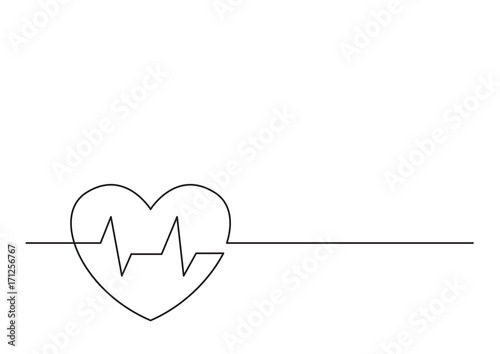 one line logo design of heart health