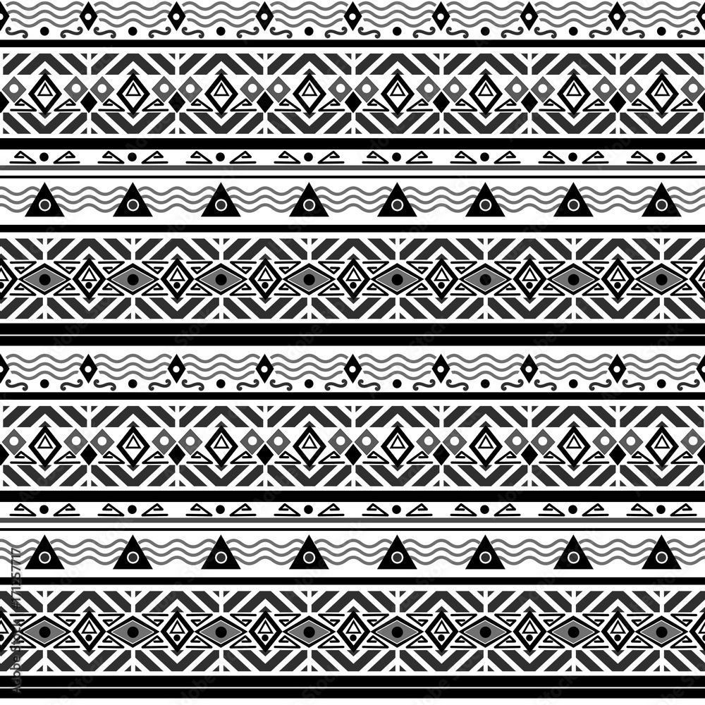 Seamless monochrome folk ethno pattern Seamless monochrome folk ethno pattern
