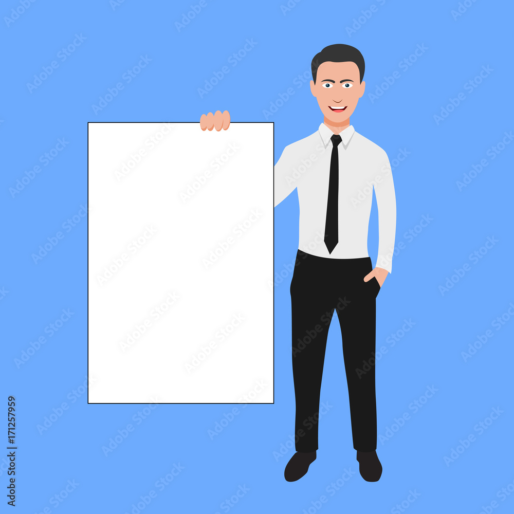 business people with banner sign. Vector illustration business people with banner sign. Vector illustration