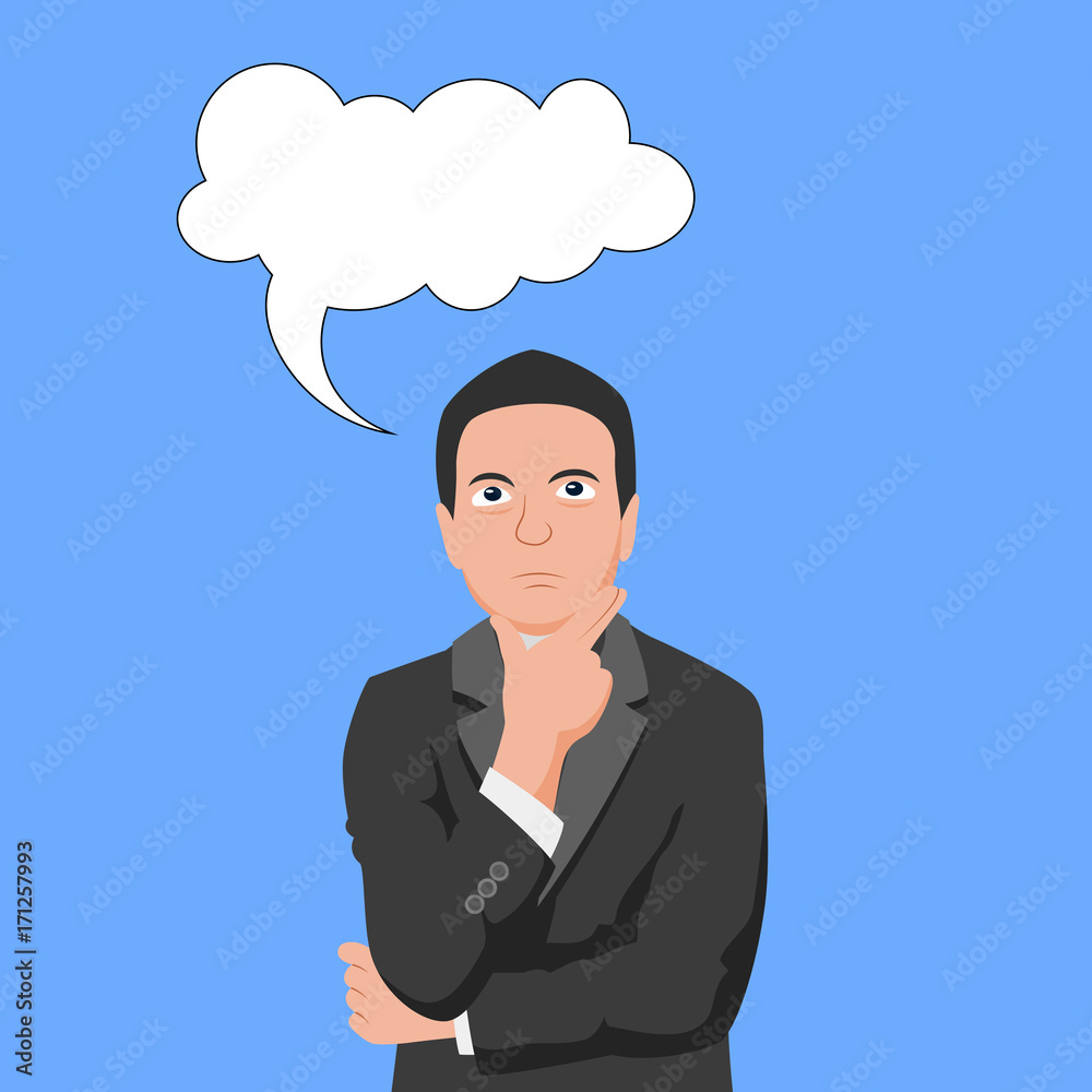 Businessman was thinking. Vector illustration Businessman was thinking. Vector illustration