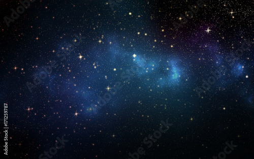 Universe filled with stars, nebula and galaxy