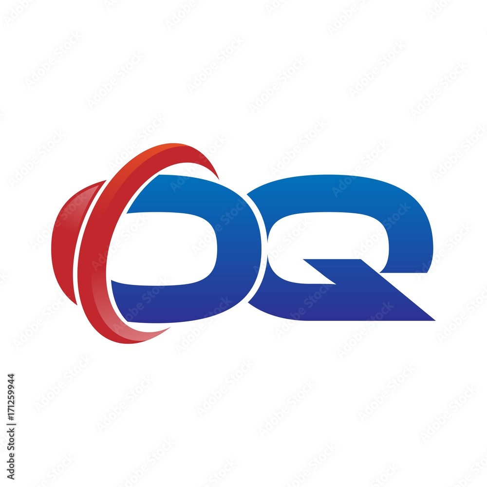 modern vector initial letters logo swoosh oq red blue modern vector initial letters logo swoosh oq red blue