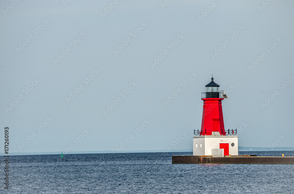 Red Lighthouse at Menominee Pierhead