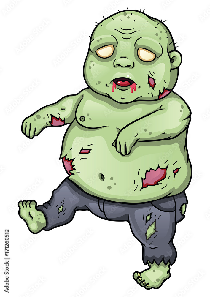 Obraz premium Fat cartoon zombie
