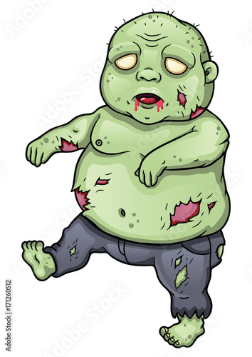 Fat cartoon zombie Stock Vector | Adobe Stock