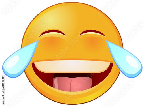 Laughing emoji with tears vector image