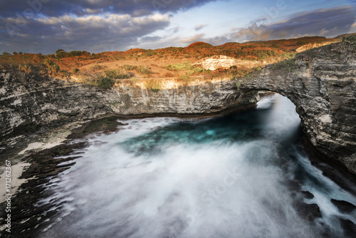 sunset shot of broken beach Nusa Penida, Bali