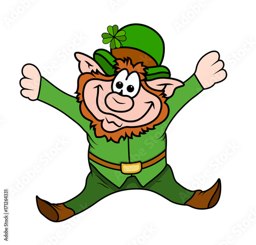 Jumping Small Leprechaun Character