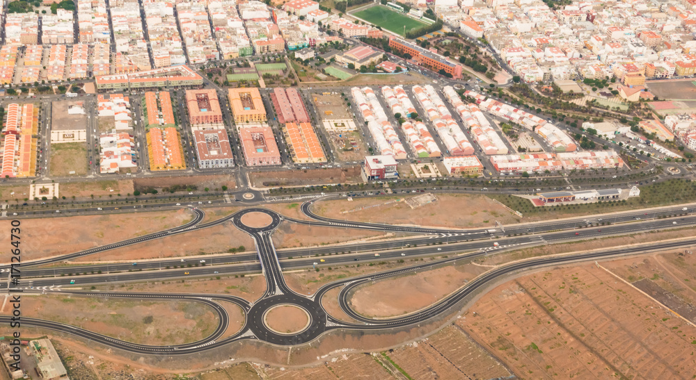 Bird's eye view of the traffic junction